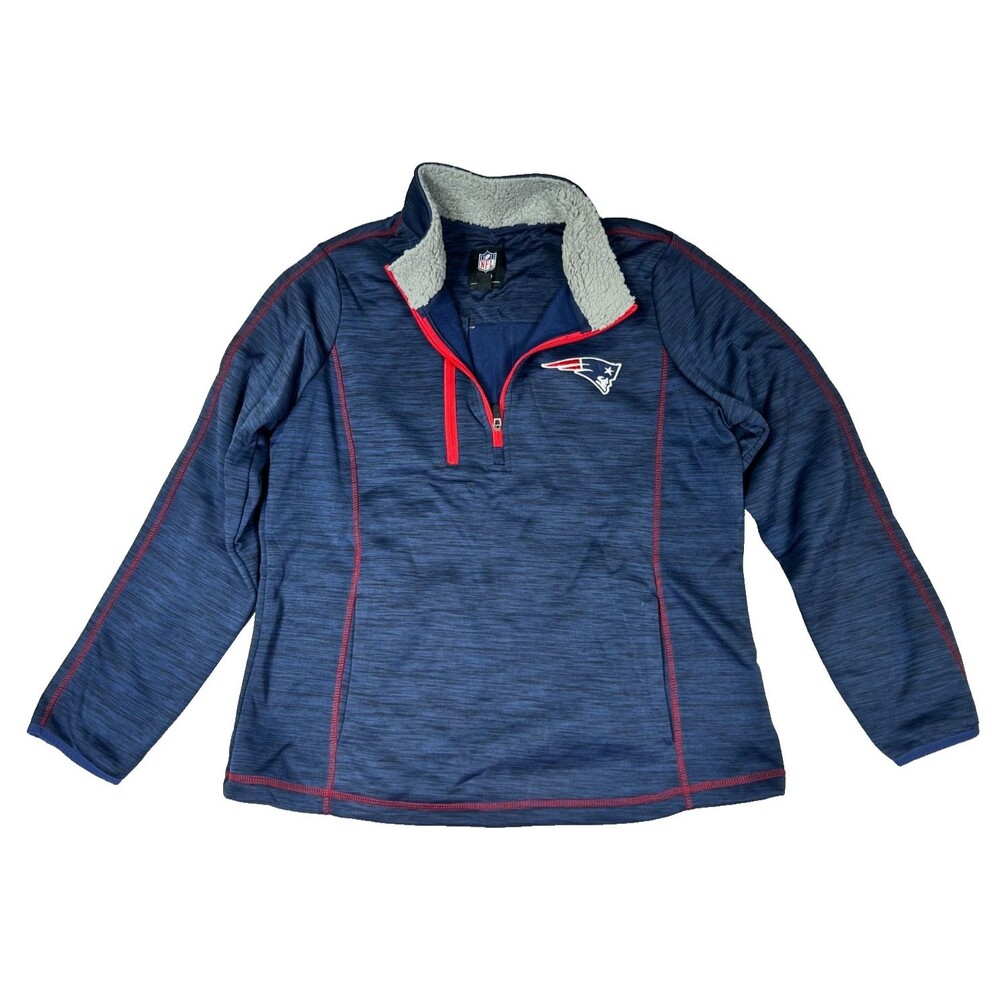 New England Patriots NFL Team Apparel Womens Quarter Zip Pullover